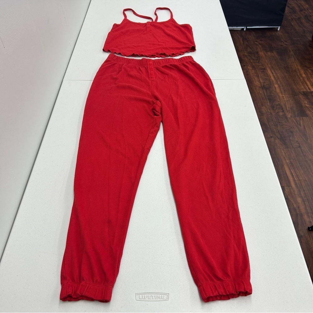 Savage X Fenty Red sleepwear 2 piece set size L